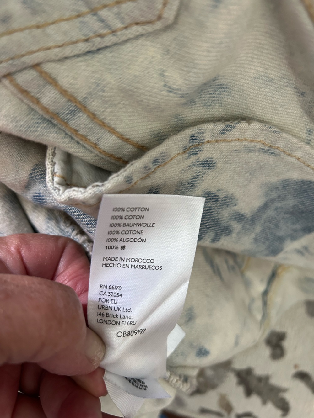 Free People Rumors Jones Tie-Dye Blue Colorway Denim Jacket - Picture 12 of 12